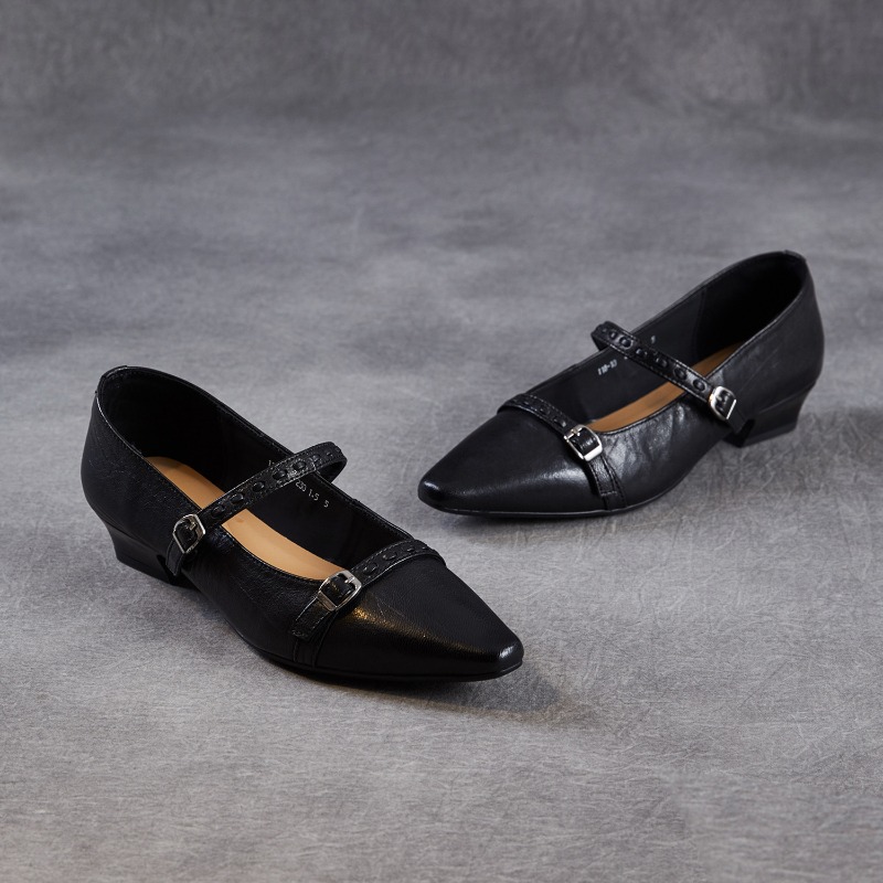 Shoes For Women Flats - Brown Black Korea Women Flats Square