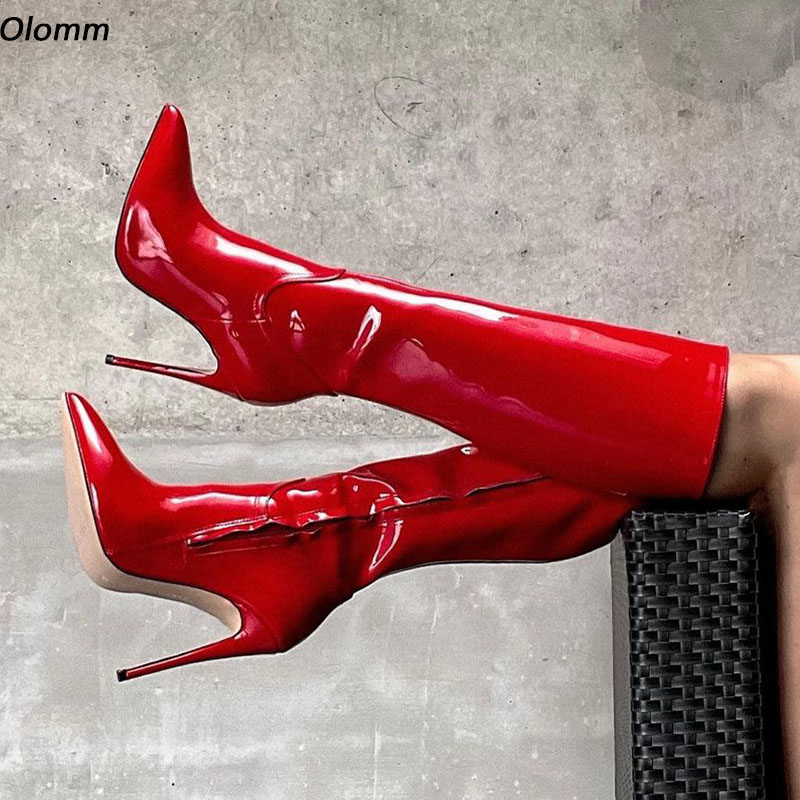 Zip Up Boots Short - Olomm Handmade Women Winter Knee Boots
