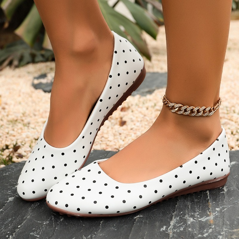 Ladies White Polka Dot Flats R - огляд і ціна Shoes For Women Flats