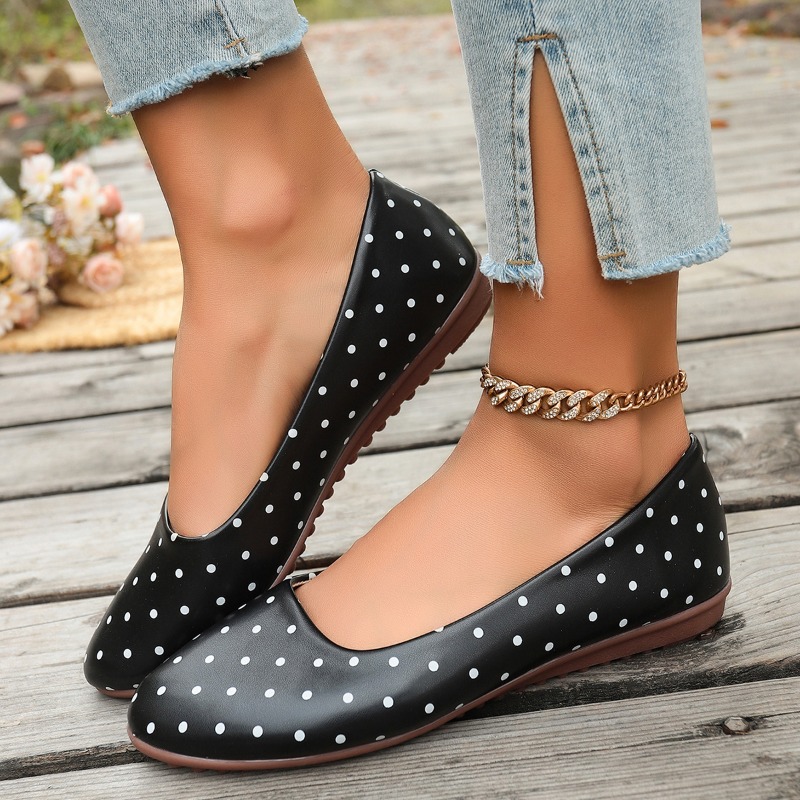 Ladies White Polka Dot Flats R - огляд і ціна Shoes For Women Flats