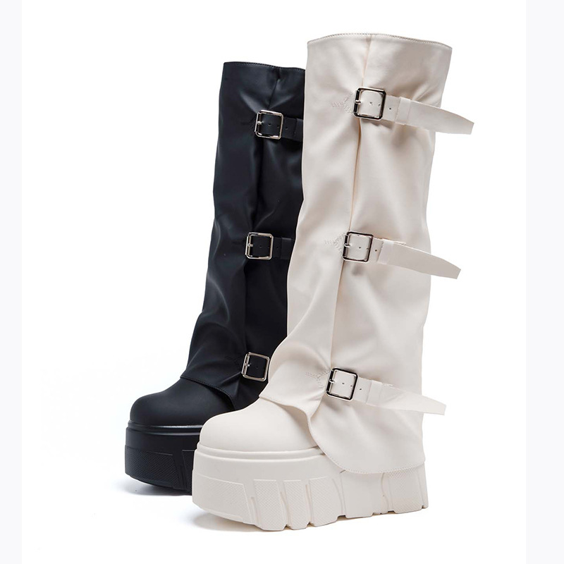 14cm Heel Knee High Boots Plat - огляд і ціна Zip Up Boots Short