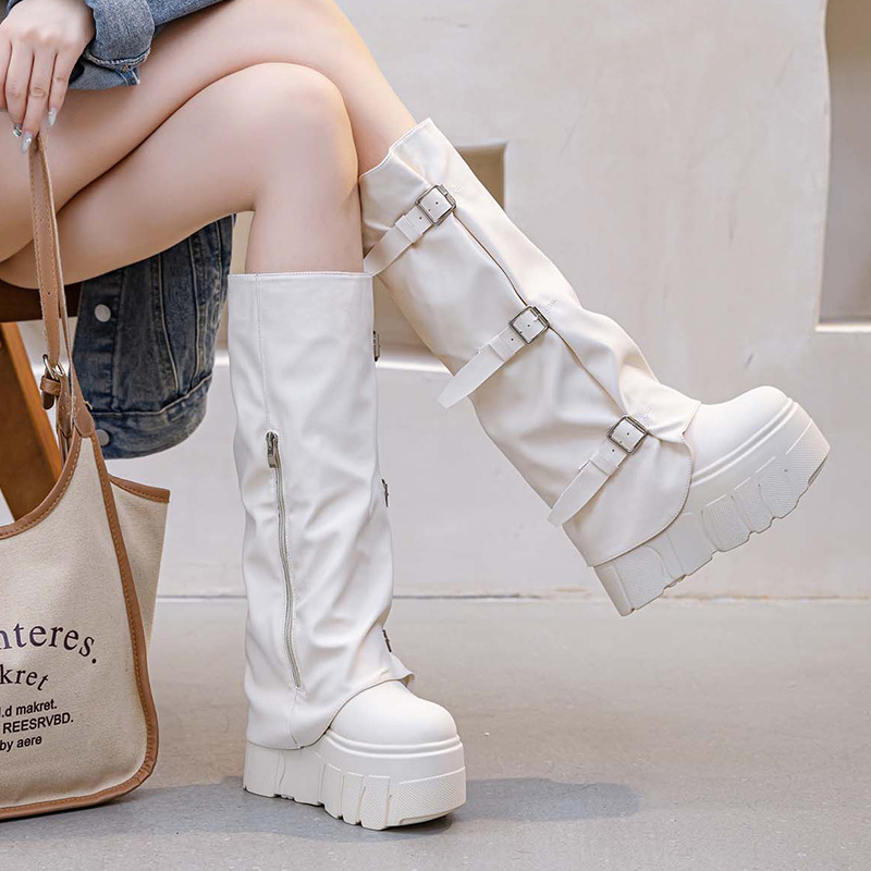 14cm Heel Knee High Boots Plat - огляд і ціна Zip Up Boots Short