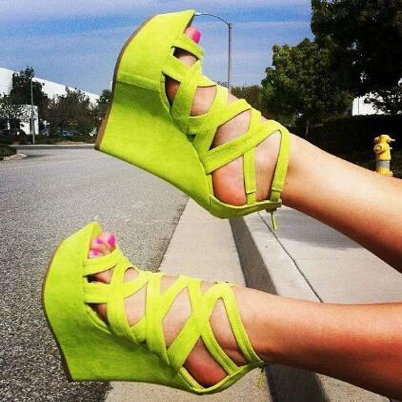 Bright Yellow Suede Cuts Out H - огляд і ціна Women'S Shoes Yellow
