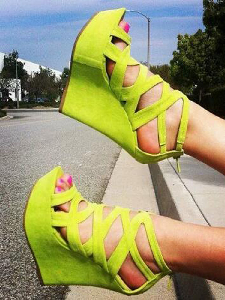 Bright Yellow Suede Cuts Out H - огляд і ціна Women'S Shoes Yellow