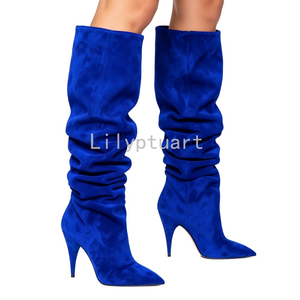 Women's Blue Suede Slouchy Kne - огляд і ціна Women'S Shoes Navy Blue