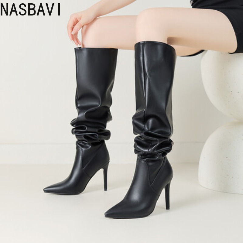 NASBAVI Black Pointed Toe Luxu - огляд і ціна Zip Up Boots Short