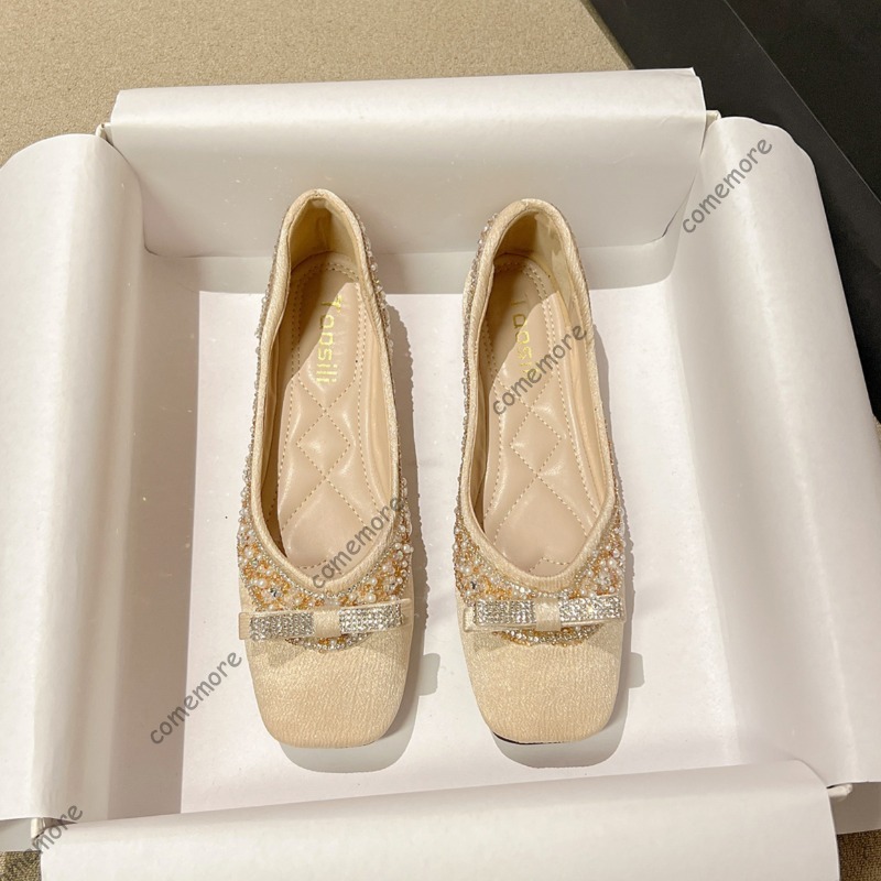 Women's Square Toe Beaded Rhin - огляд і ціна Shoes For Women Flats