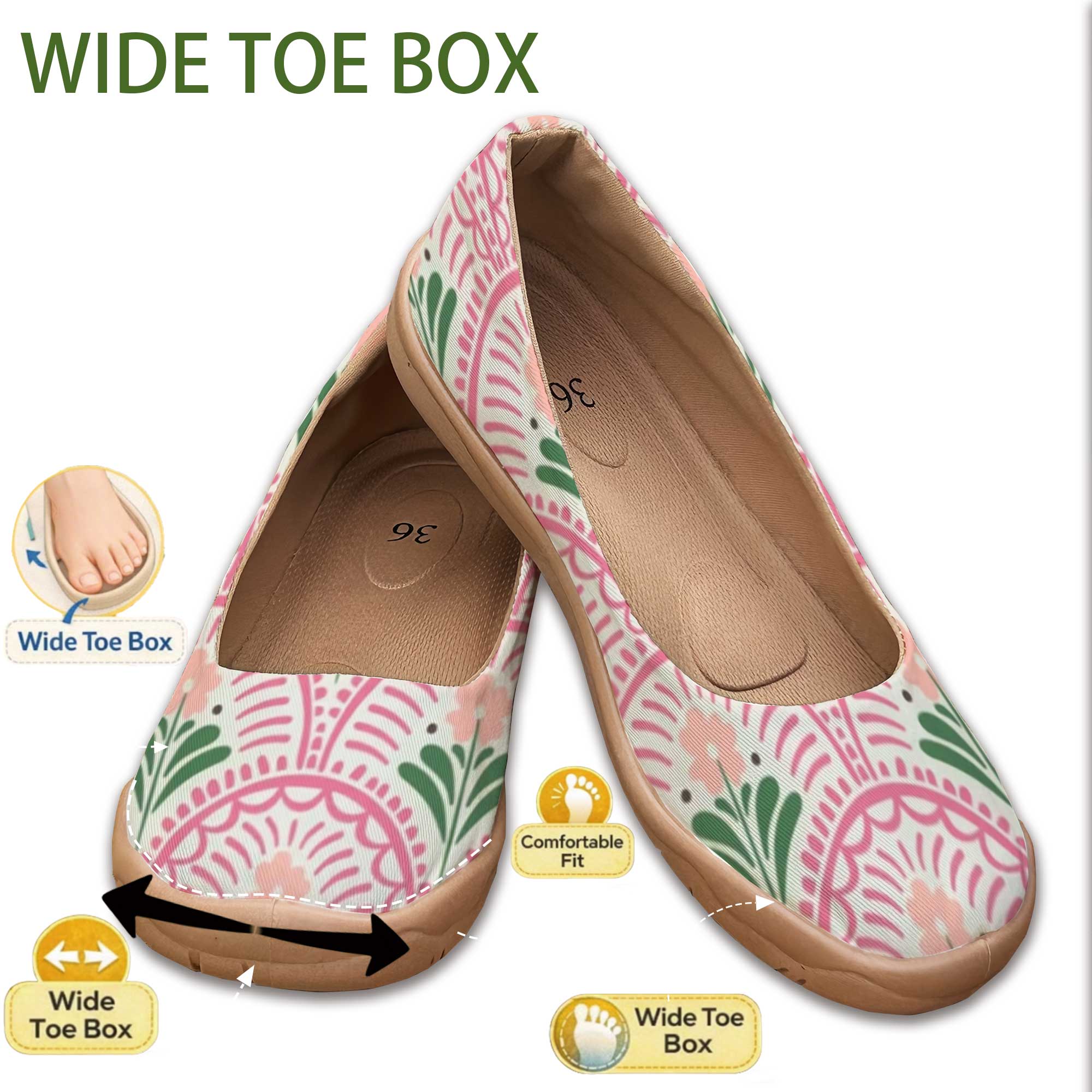 Bohemian Style Wide-Fit Women' - огляд і ціна Women'S Shoes For Wide Feet