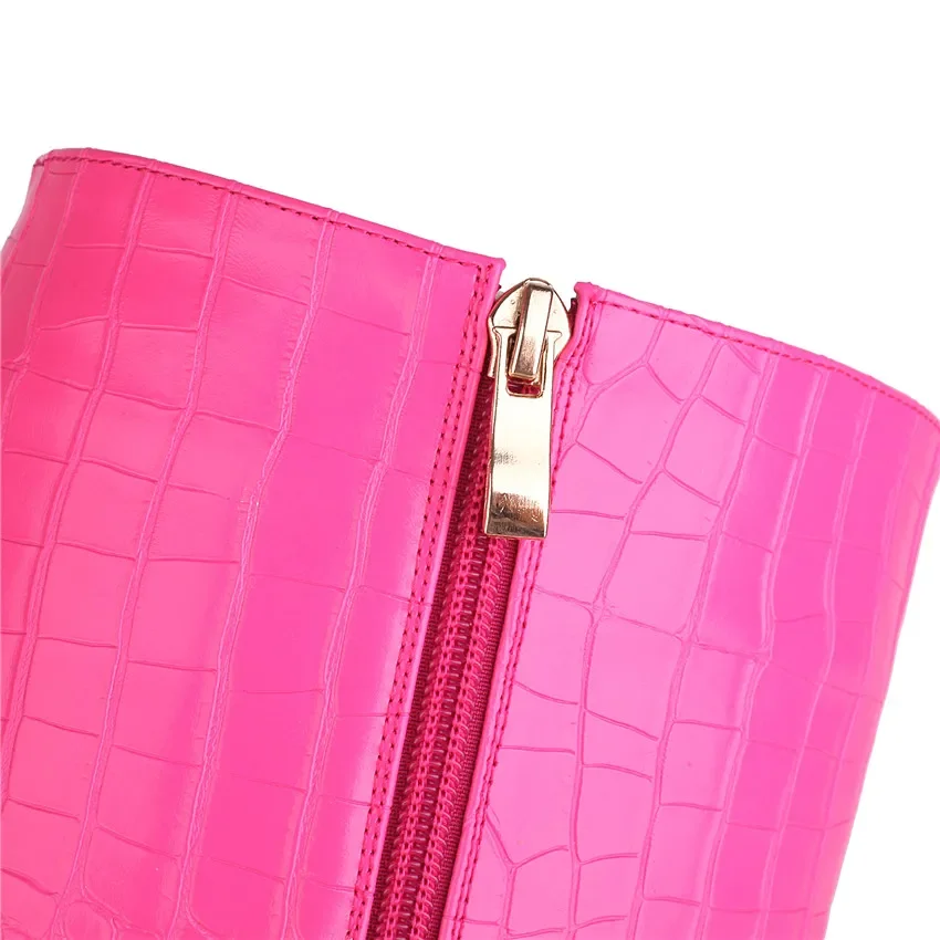 Faux Crocodile Leather Women K - огляд і ціна Zip Up Boots Short