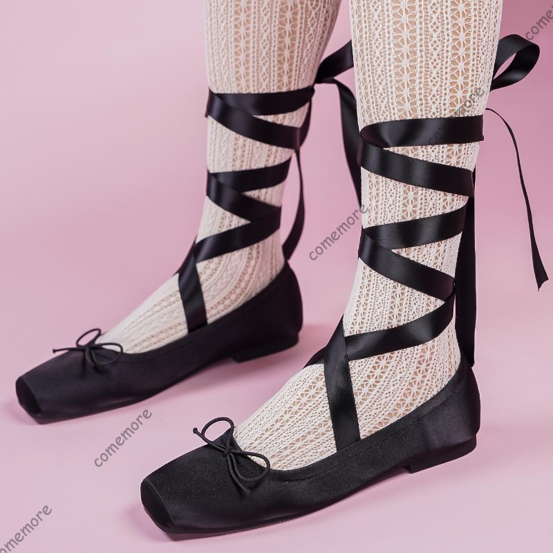 Women's Satin Ribbon Tie Balle - огляд і ціна Shoes For Women Flats
