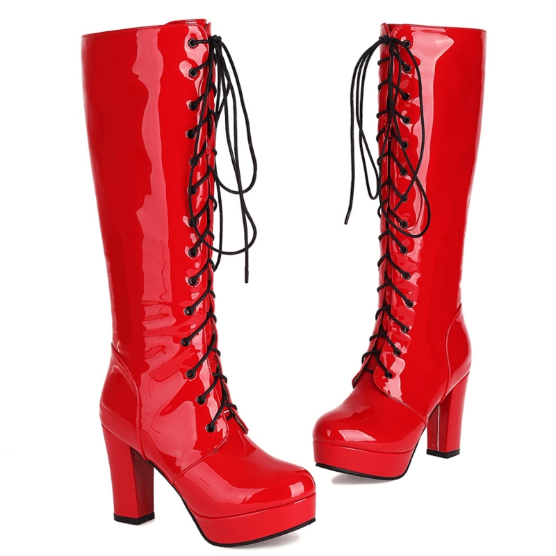 High Heels Platform Knee High  - огляд і ціна Zip Up Boots Short