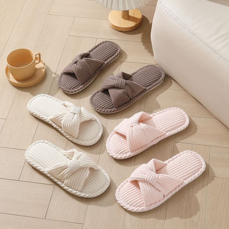 Corduroy Cross Strap Home Slip - огляд і ціна Women Shoes On Sale
