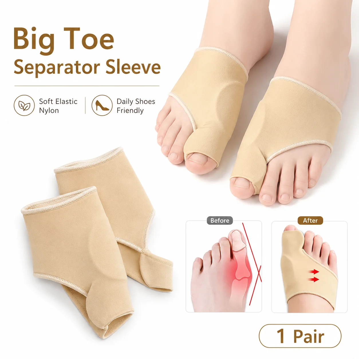 Big Toe Separator Sleeve Bunio - огляд і ціна Women'S Shoes For Bunions